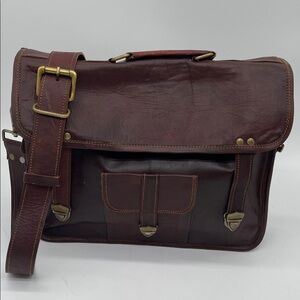 Vintage Handcrafted Leather Messenger/Laptop Bag Unisex
